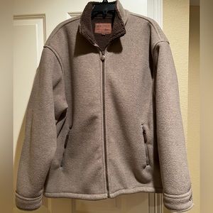 NWOT: Outback Trading Co. full zip fleece, tan and brown, size XL